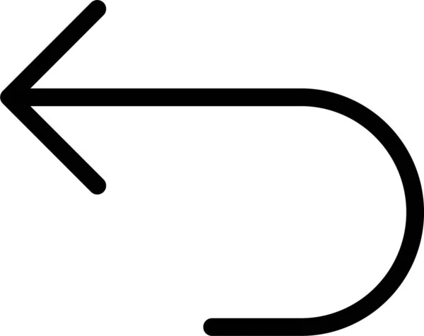 箭头曲线左图标为实心样式 — 图库矢量图片