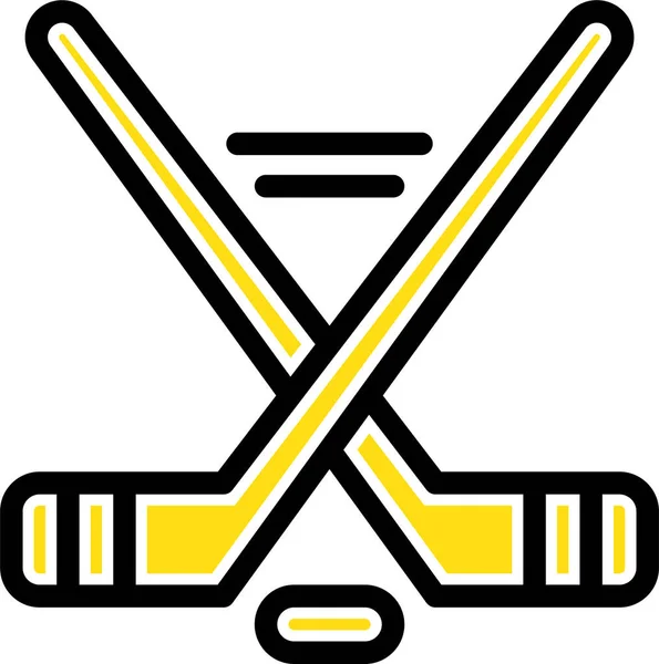 Americká Hokejová Ikona Obrysovém Stylu — Stockový vektor