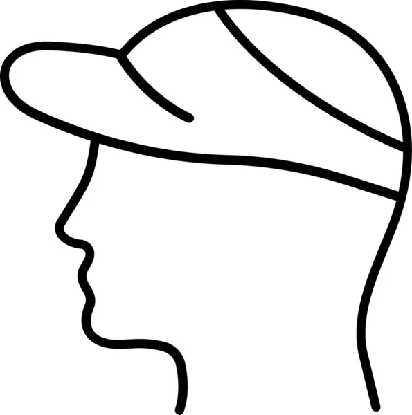 Gorra Sombrero Cabeza Icono — Vector de stock