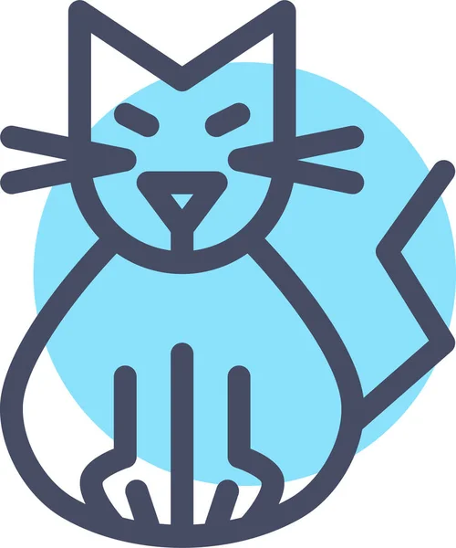 Cat Evil Feline Icon Outline Style — Stock Vector
