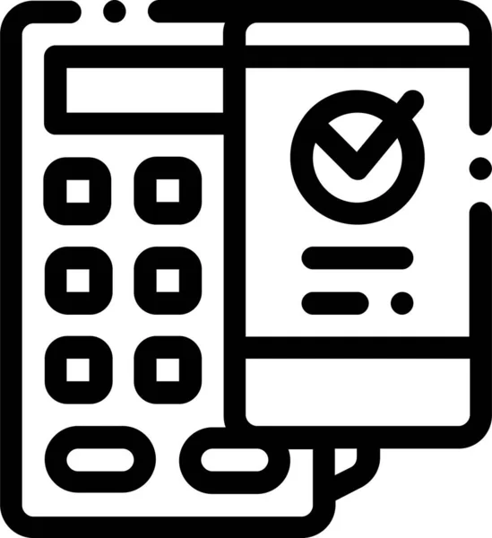 Icono Terminal Teléfono Inteligente Pago Estilo Esquema — Archivo Imágenes Vectoriales