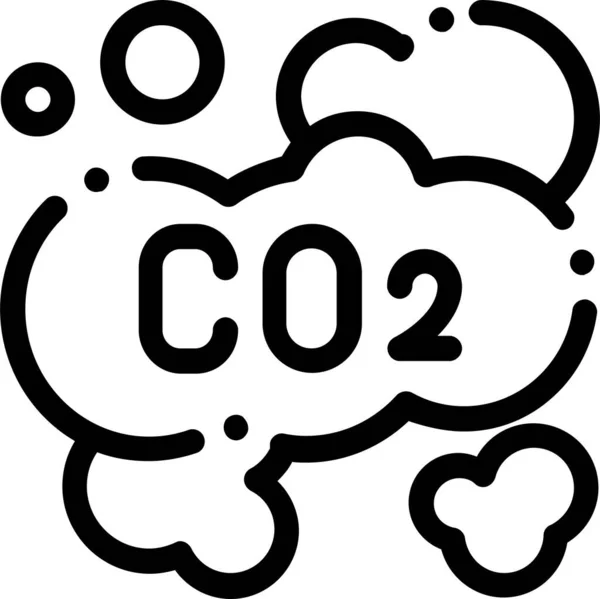 Иконка Дыма Воздушного Co2 Стиле Контура — стоковый вектор