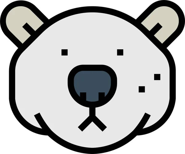 Animal Icono Del Oso Ártico Estilo Contorno Lleno — Vector de stock