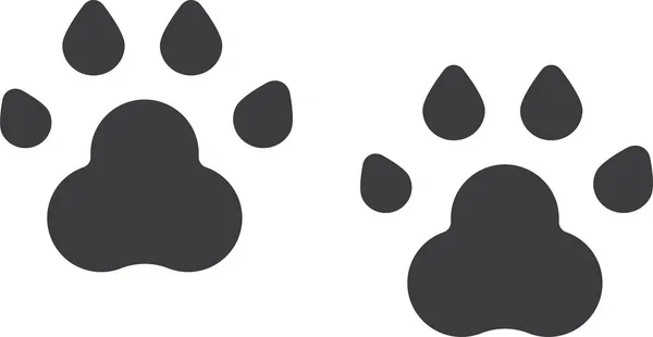 Ikona Footprintów Zwierzęcych Stałym Stylu — Wektor stockowy