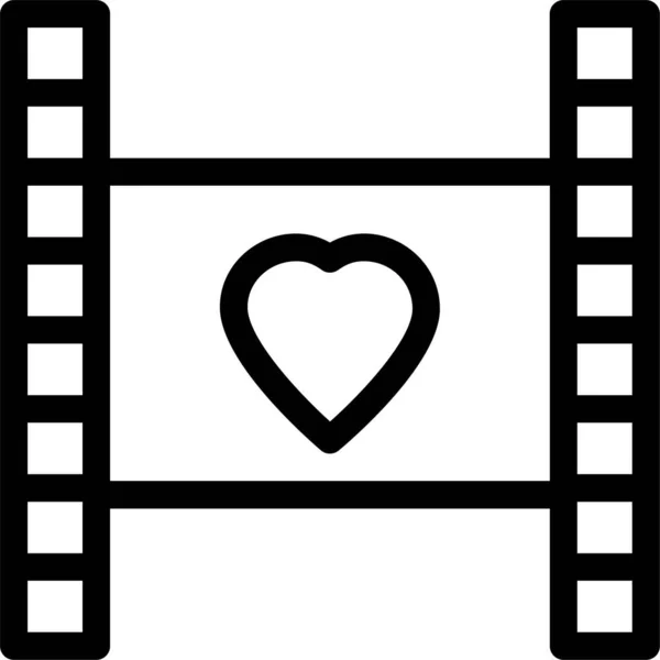 Filme Ícone Lua Mel Coração Categoria Amor Romance — Vetor de Stock