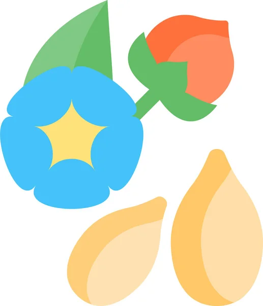 Ikona Roślin Ziół Kwiatowych Płaskim Stylu — Wektor stockowy
