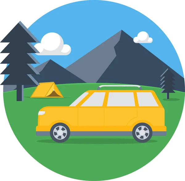 Auto Coche Icono Transporte Estilo Plano — Vector de stock