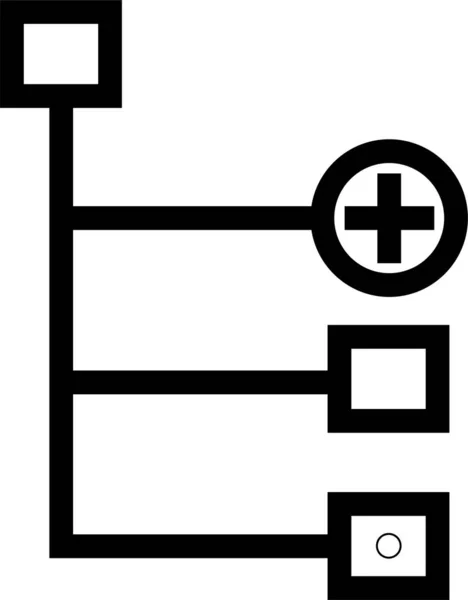 Knoten Hinzufügen Subnode Flussdiagramm Symbol Umrissstil Hinzufügen — Stockvektor