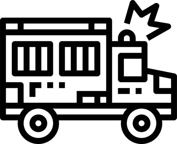 Icono Transporte Autobús Prisión Estilo Esquema — Vector de stock