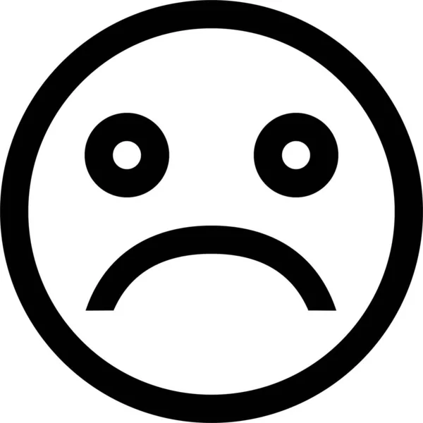 Emoticono Triste Icono Sonriente Estilo Del Esquema — Vector de stock