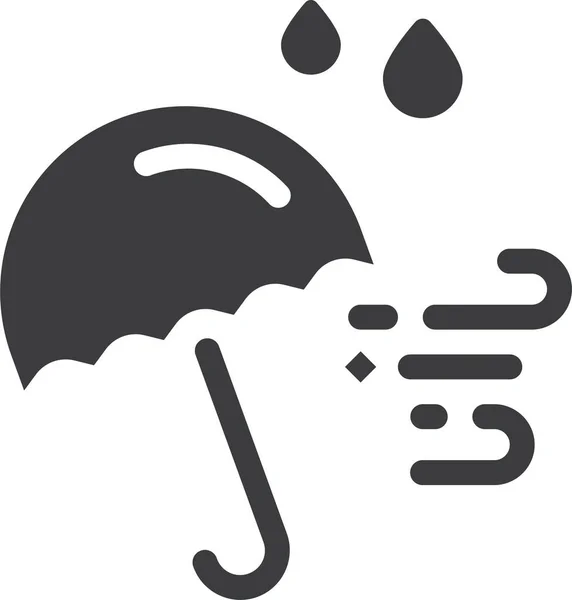 Autumn Rain Rainfall Icon Solid Style — Stock Vector