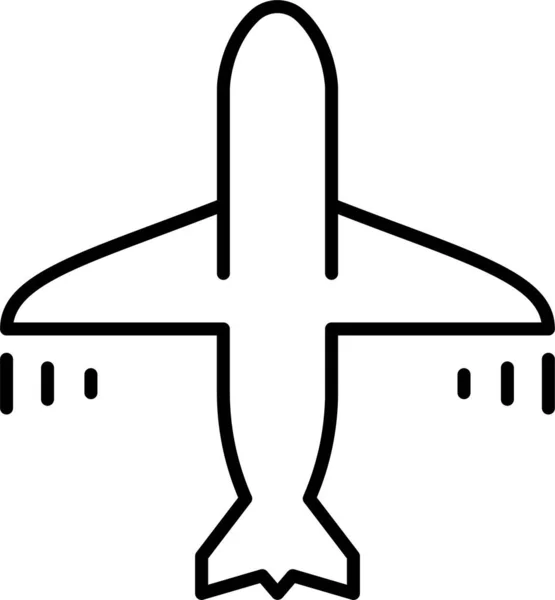 Repülőgép Repülőgép Repülőgép Ikon Körvonalazott Stílusban — Stock Vector