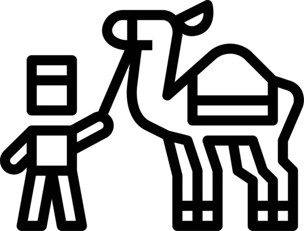 Иконка Животного Зоопарка Стиле Наброска — стоковый вектор