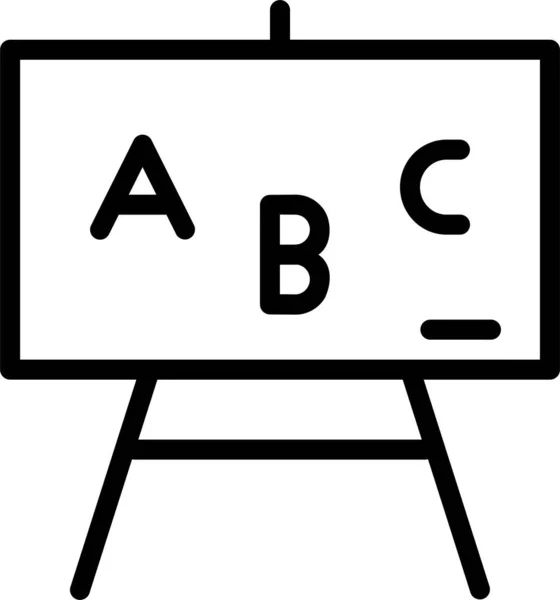 Abc Board Icona Apprendimento Stile Contorno — Vettoriale Stock