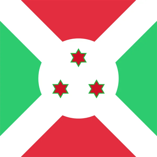 Икона Флага Страны Бурунди Плоском Стиле — стоковый вектор