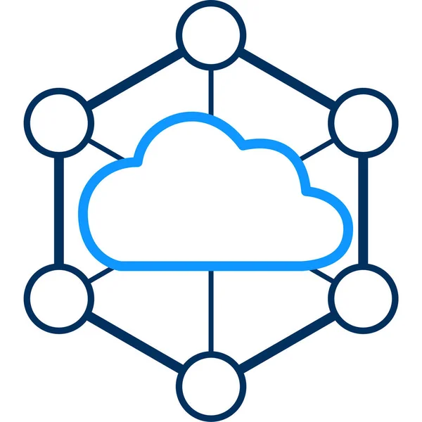 Ikona Cloud Network Computing Stylu Osnovy — Stockový vektor