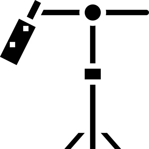 Иконка Микрофона Твердом Стиле — стоковый вектор