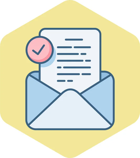Γραμματοκιβώτιο Ανοιχτό Εικονίδιο Αλληλογραφίας Στυλ Πλήρους Περιγράμματος — Διανυσματικό Αρχείο