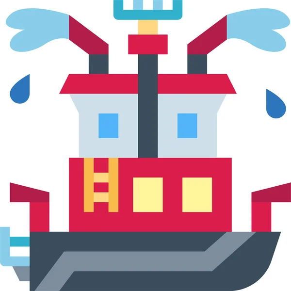 Boat Fire Protection Icon Vehicle Mode Transportation 카테고리 — 스톡 벡터