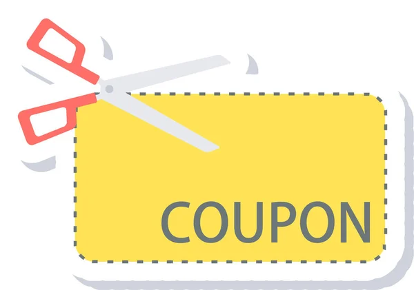 Cupom Ícone Oferta Desconto Estilo Plano — Vetor de Stock