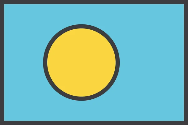 Land Flagga Palau Ikon Fylld Kontur Stil — Stock vektor