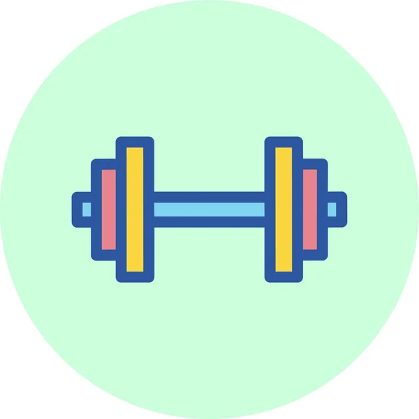 Barbell Icône Des Jeux Fitness Dans Style Contour Rempli — Image vectorielle