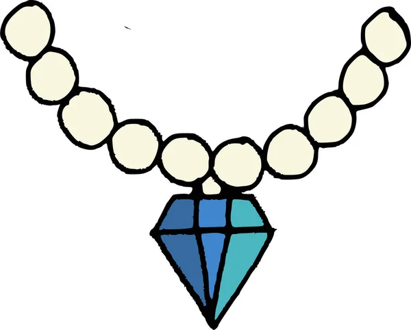 Elle Çizilmiş Elmas Mücevher Ikonu — Stok Vektör