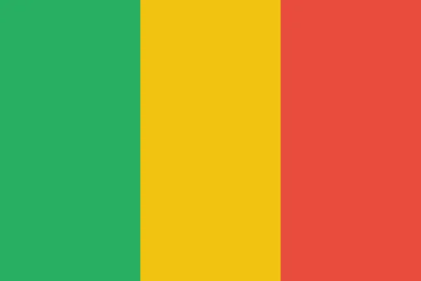 Drapeau Pays Mali Icône Dans Style Plat — Image vectorielle