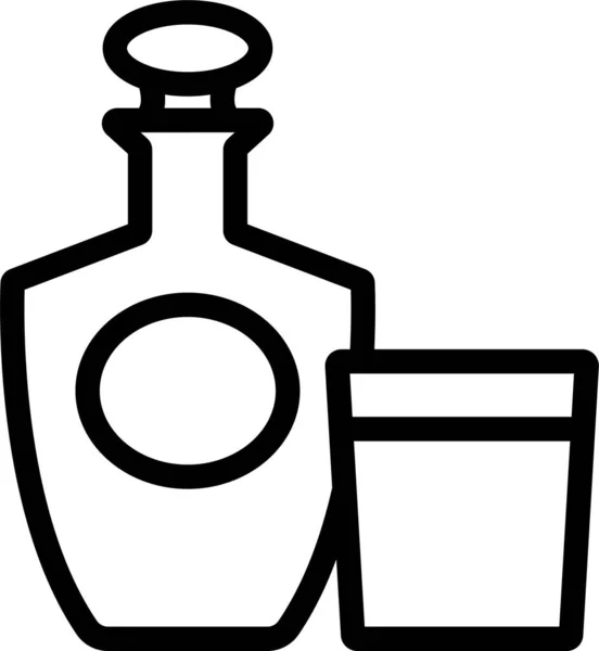 Bottiglia Alcool Icona Nella Categoria Bevande Alimentari — Vettoriale Stock