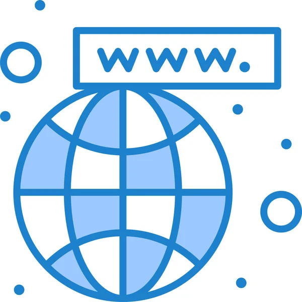 Connessione Internet Icona Web Pieno Stile Contorno — Vettoriale Stock