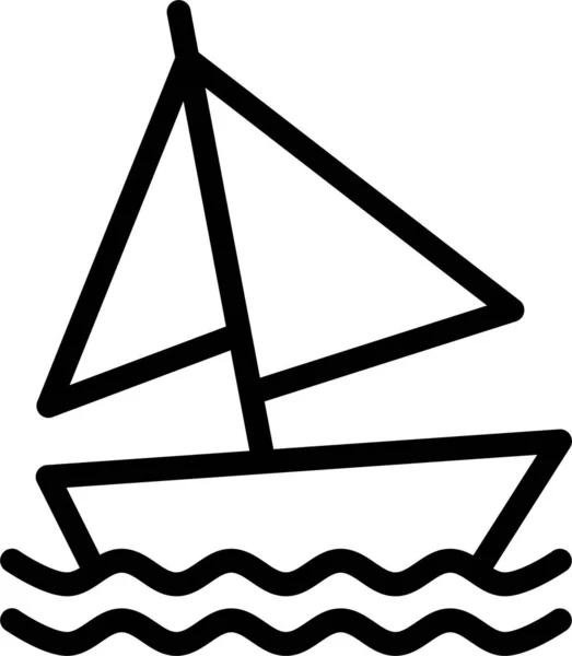 Boat Sail Sailing Icon Outline Style — Stock Vector