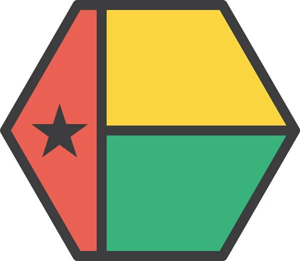 Африканская Икона Страны Биссау Стиле Заполненного Контура — стоковый вектор