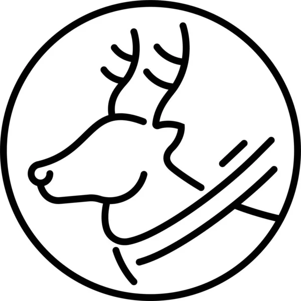 Ícone Veado Natal Animal — Vetor de Stock