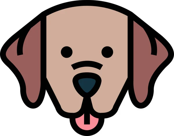 Labrador Retriever Hund Symbol Ausgefülltem Outline Stil — Stockvektor