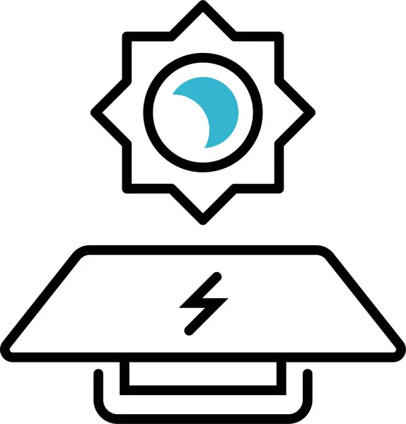 Batterij Zonne Fysica Icoon — Stockvector