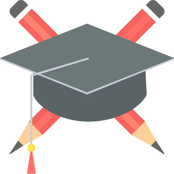Ícone Graduação Pós Graduação Educação Estilo Plano — Vetor de Stock