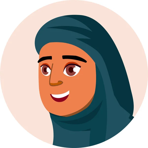 Icône Émotion Avatar Arabe Dans Style Plat — Image vectorielle
