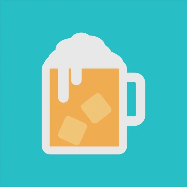 Alcohol Beer Cold Icon Flat Style — Stock Vector