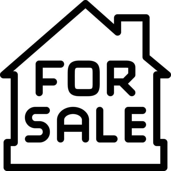 Иконка Продажи Дома Стиле Наброска — стоковый вектор