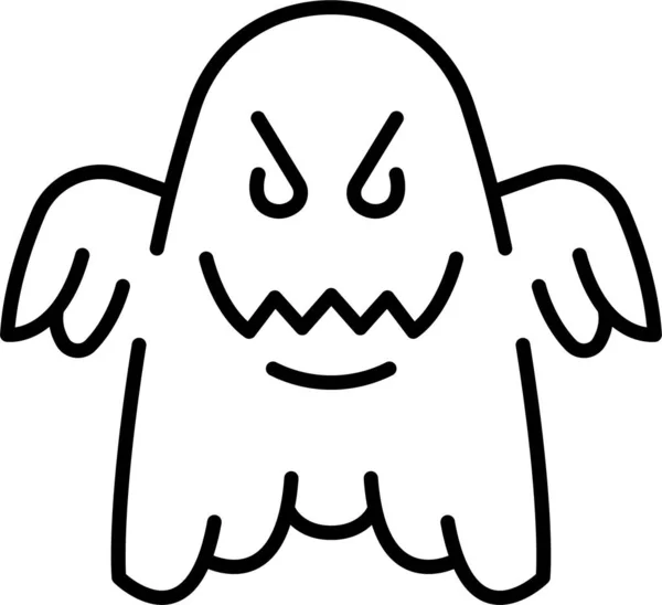 Fantasma Ícone Monstro Halloween — Vetor de Stock