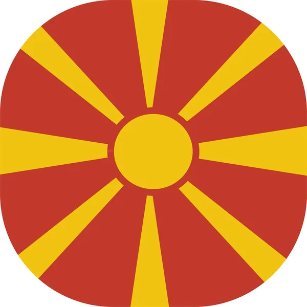 Land Flagga Macedonia Ikon Platt Stil — Stock vektor