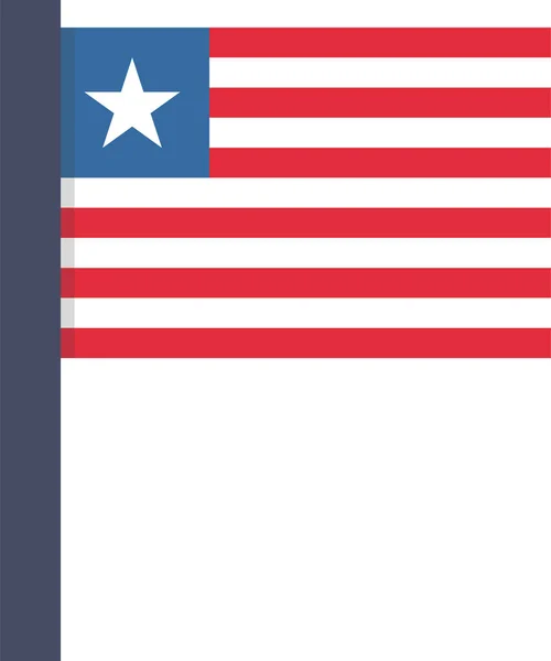 Land Vlag Liberia Pictogram Platte Stijl — Stockvector