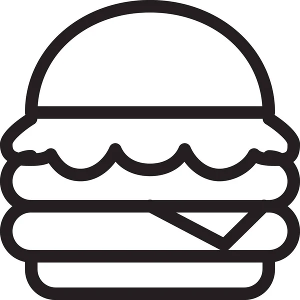 Hambúrguer Ícone Cheeseburger Pão Estilo Esboço —  Vetores de Stock