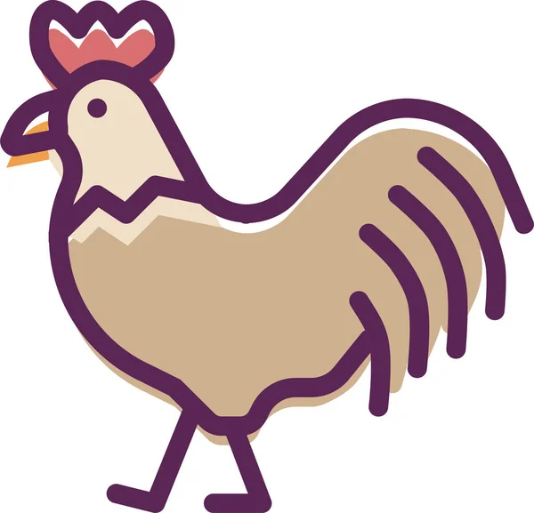 鳥の養鶏場のアイコンをフルアウトラインで表示 — ストックベクタ
