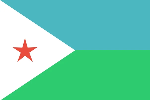 Ülke Djibouti Bayrak Simgesi Düz Stil — Stok Vektör