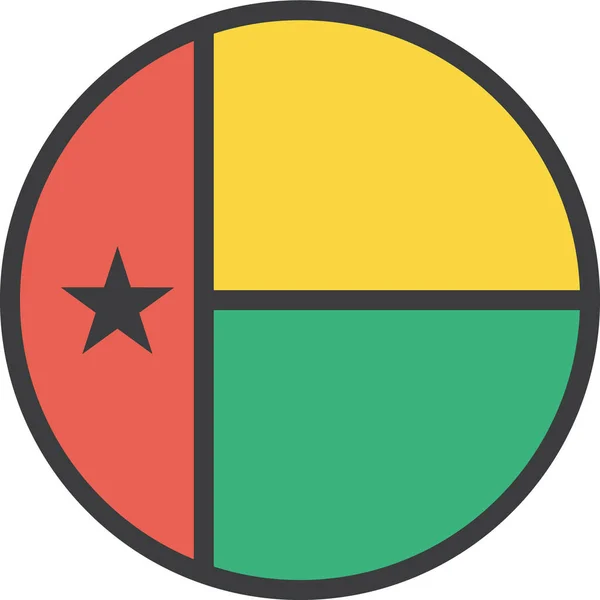 Afrykański Bissau Kraju Ikona Stylu Wypełnione Zarys — Wektor stockowy