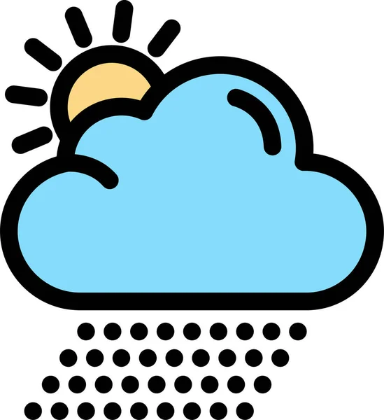 Nube Lluvia Sol Icono — Vector de stock