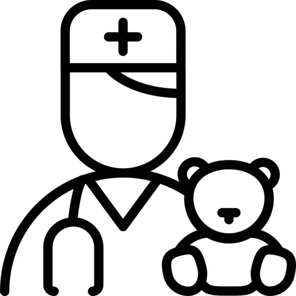 Kinderarzt Ikone Der Kategorie Familie Haus — Stockvektor
