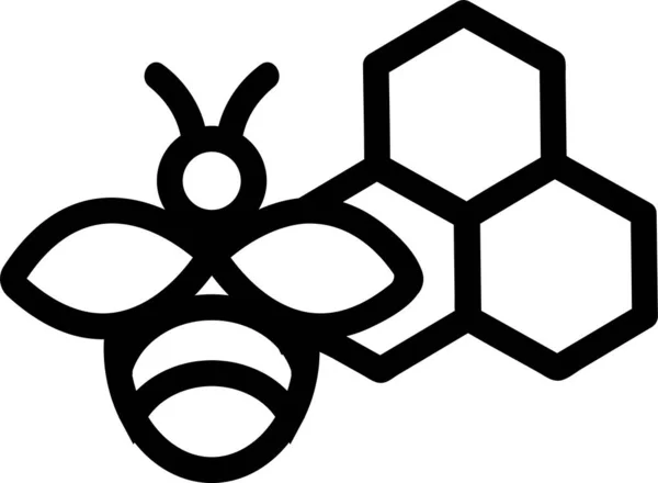 Ícone Contorno Colmeia Abelhas Categoria Agricultura Agricultura Jardinagem —  Vetores de Stock