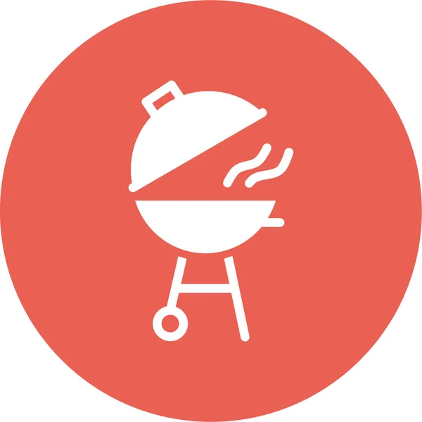 Barbecue Koken Pictogram Vaste Stijl — Stockvector